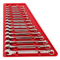 15-Piece SAE Combination Wrench Set with Storage Tray